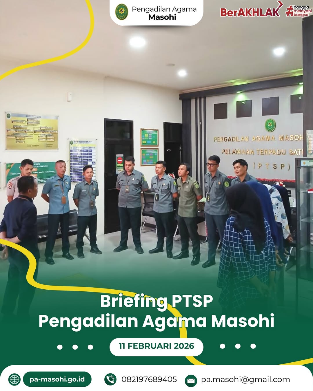 Masohi 11 Februari 2026 Pengadilan Agama Masohi melaksanakan kegiatan briefing Petugas Pelaya 1