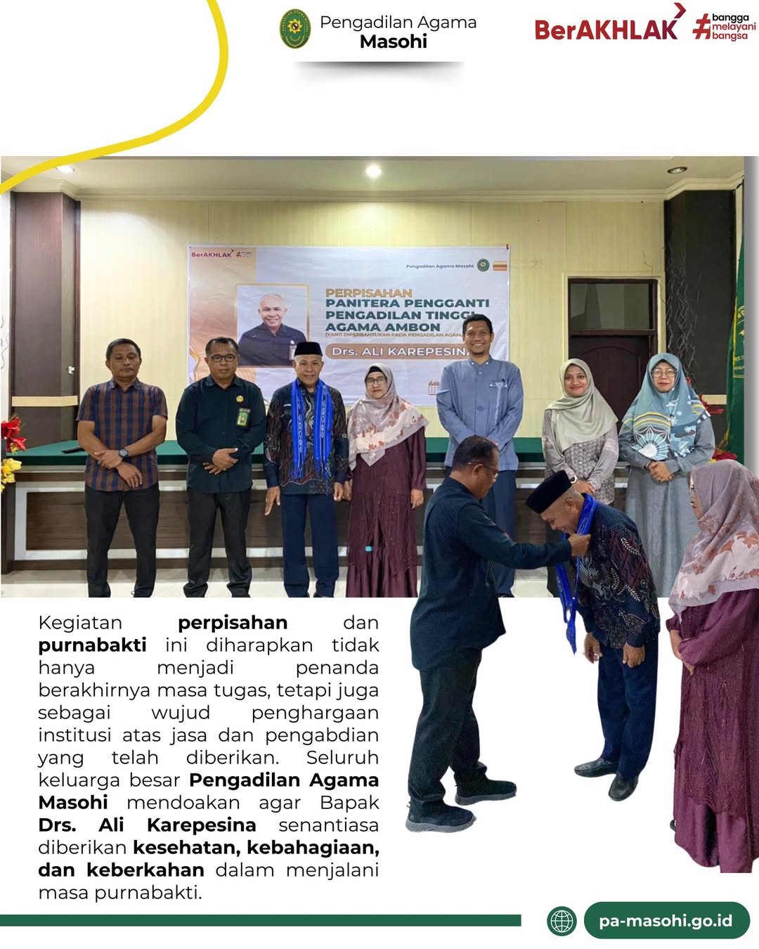 Masohi Pengadilan Agama Masohi melaksanakan acara perpisahan dan purnabakti bagi Bapak Drs. Al 3