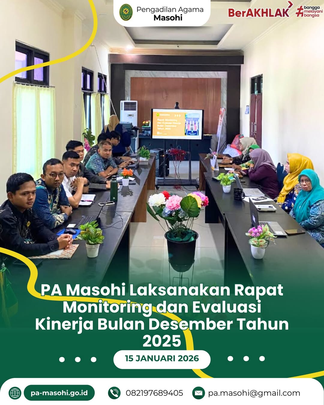 Masohi Pengadilan Agama Masohi melaksanakan Rapat Monitoring dan Evaluasi Monev Kinerja Bula