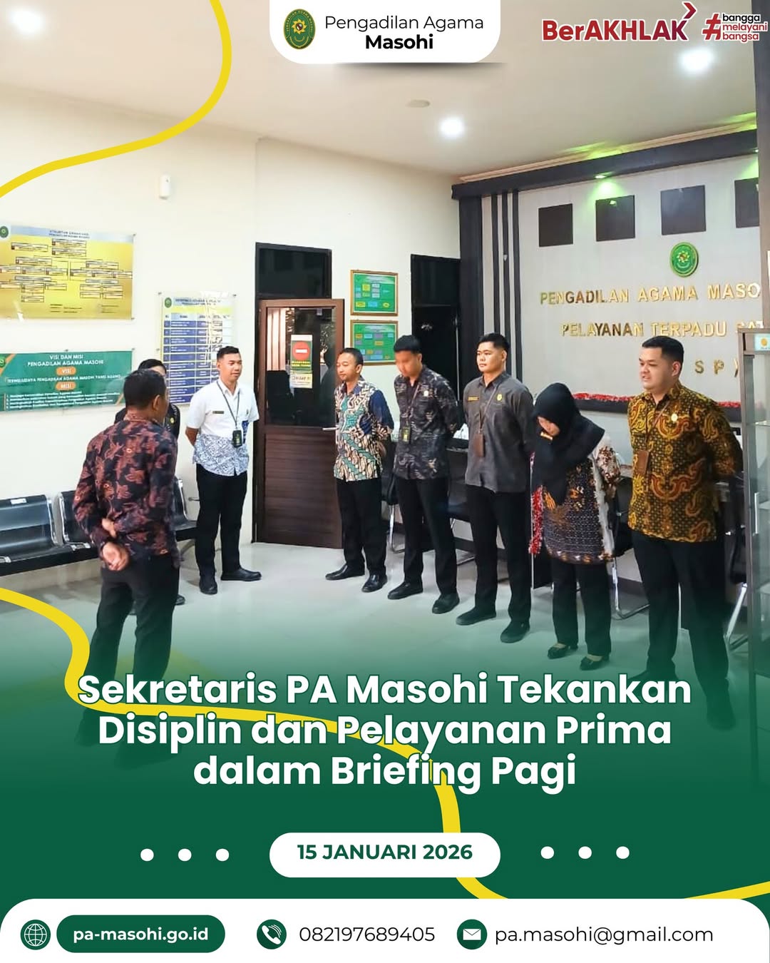 Masohi Pengadilan Agama Masohi melaksanakan kegiatan briefing Pelayanan Terpadu Satu Pintu PT