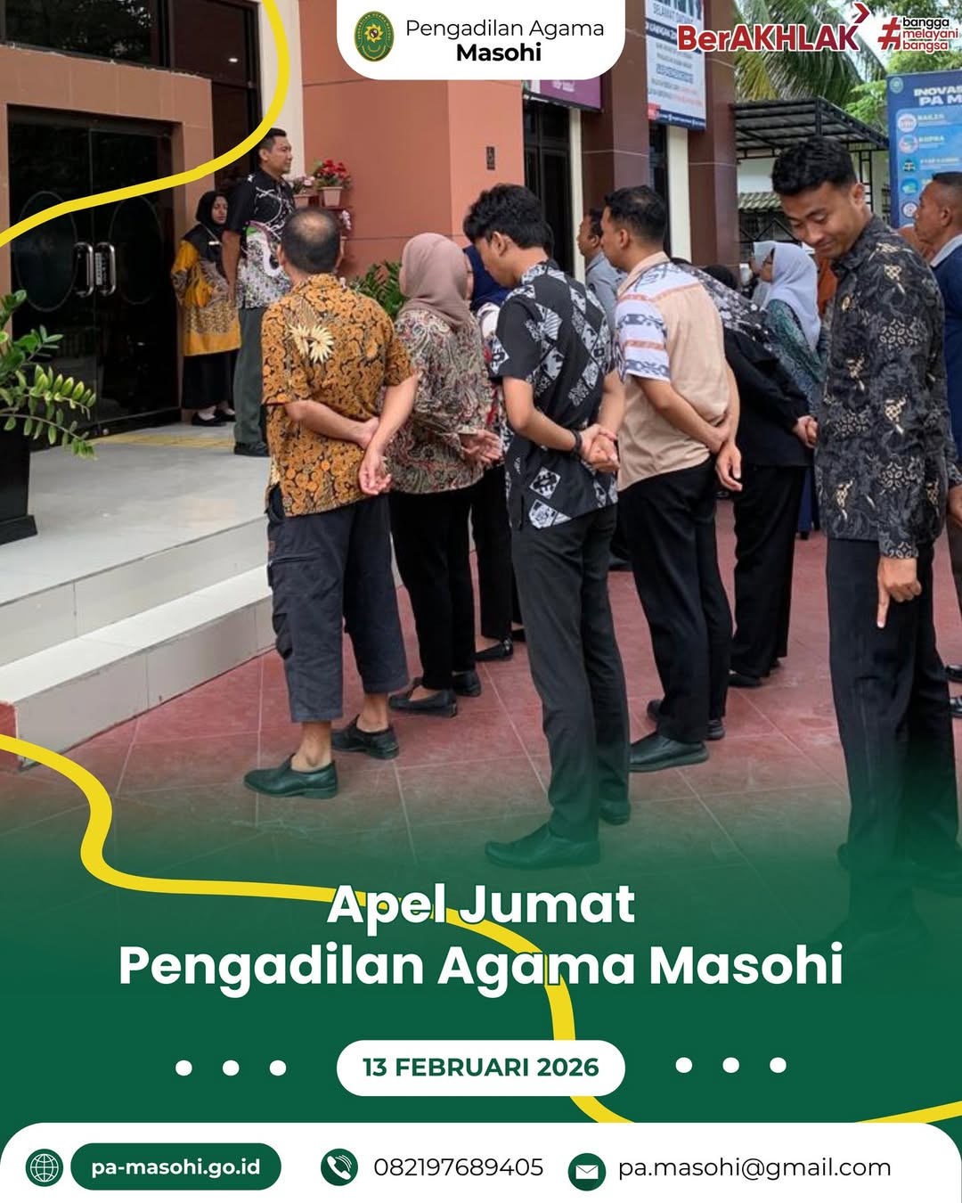 Masohi 13 Februari 2026 Pengadilan Agama Masohi melaksanakan Apel Jumat yang diikuti oleh sel