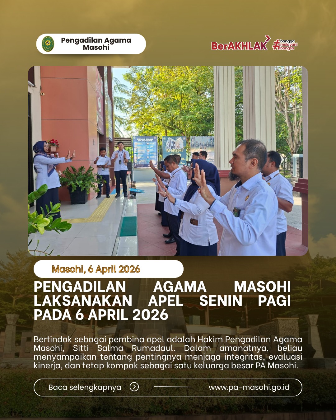 Masohi 6 April 2026 Mengawali pekan pertama di bulan April Pengadilan Agama PA Masohi mela