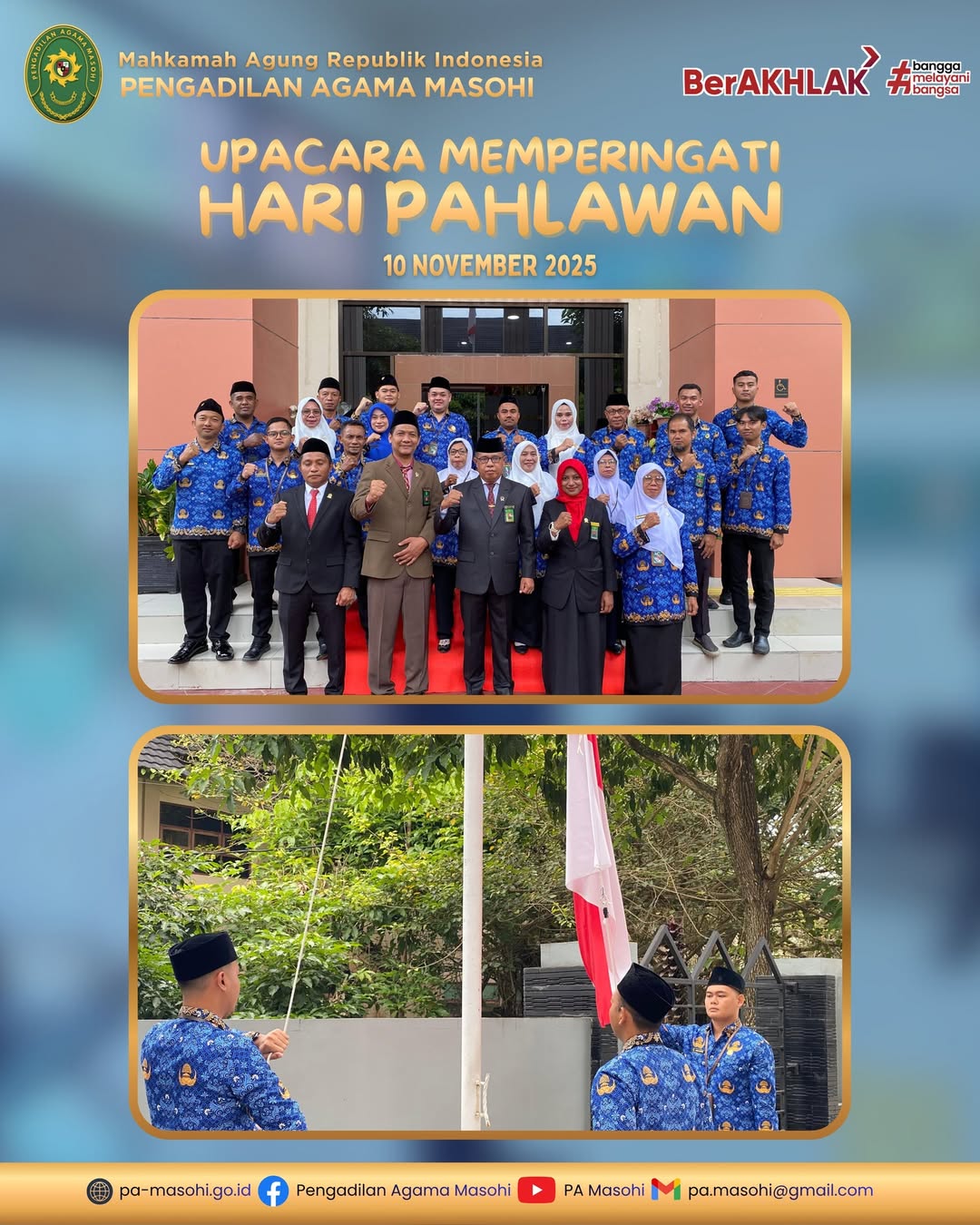 Masohi 10 November 2025 Pengadilan Agama Masohi melaksanakan upacara memperingati Hari Pahlaw