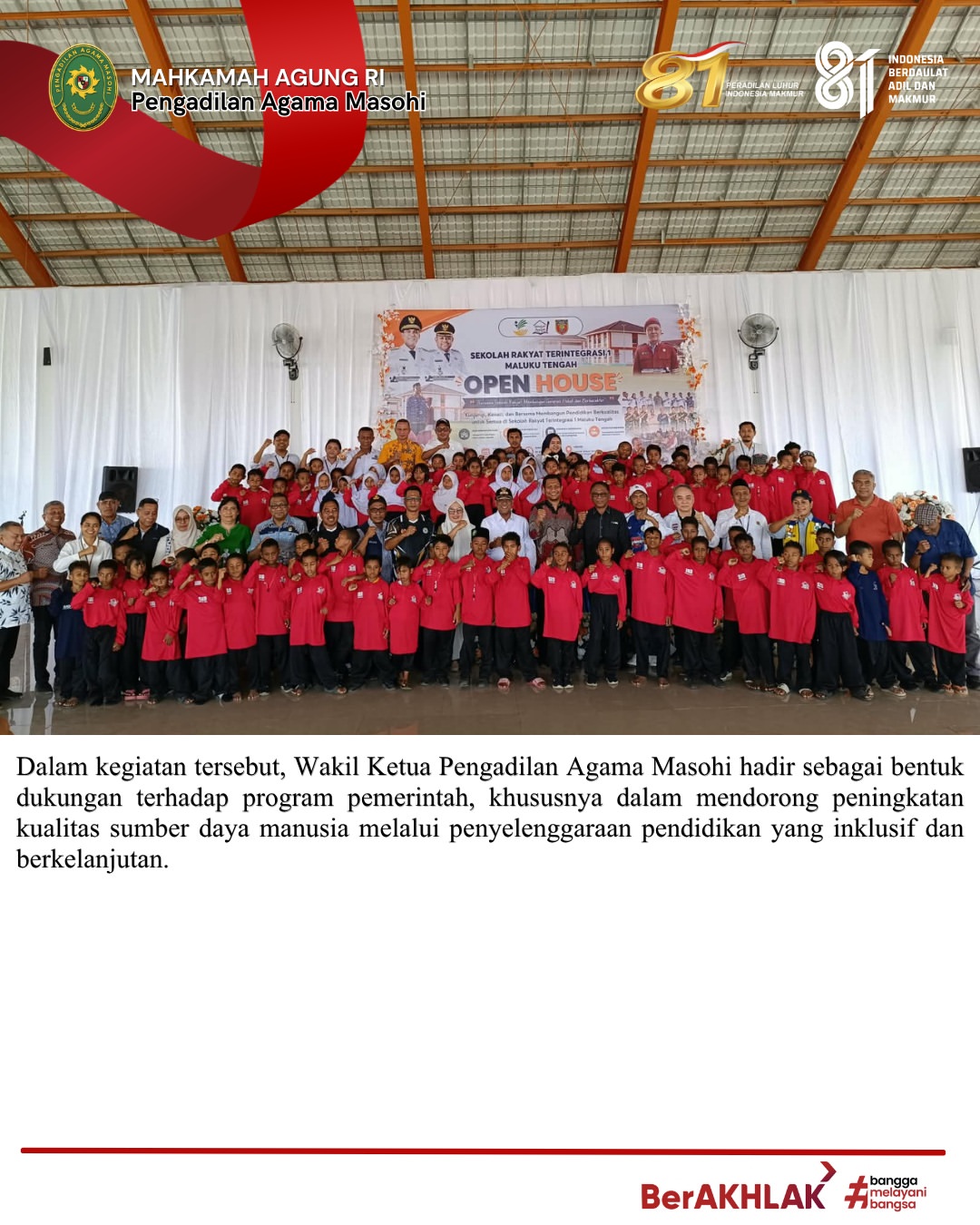 Maluku Tengah 28 Agustus 2026 Wakil Ketua Pengadilan Agama Masohi Ugan Gandaika S.H. M.H. 1
