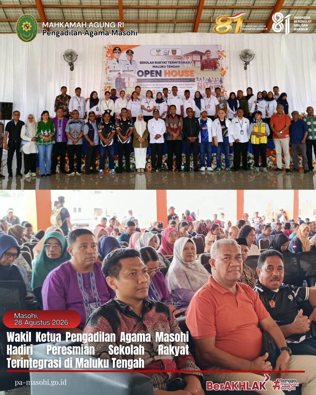 Maluku Tengah 28 Agustus 2026 Wakil Ketua Pengadilan Agama Masohi Ugan Gandaika S.H. M