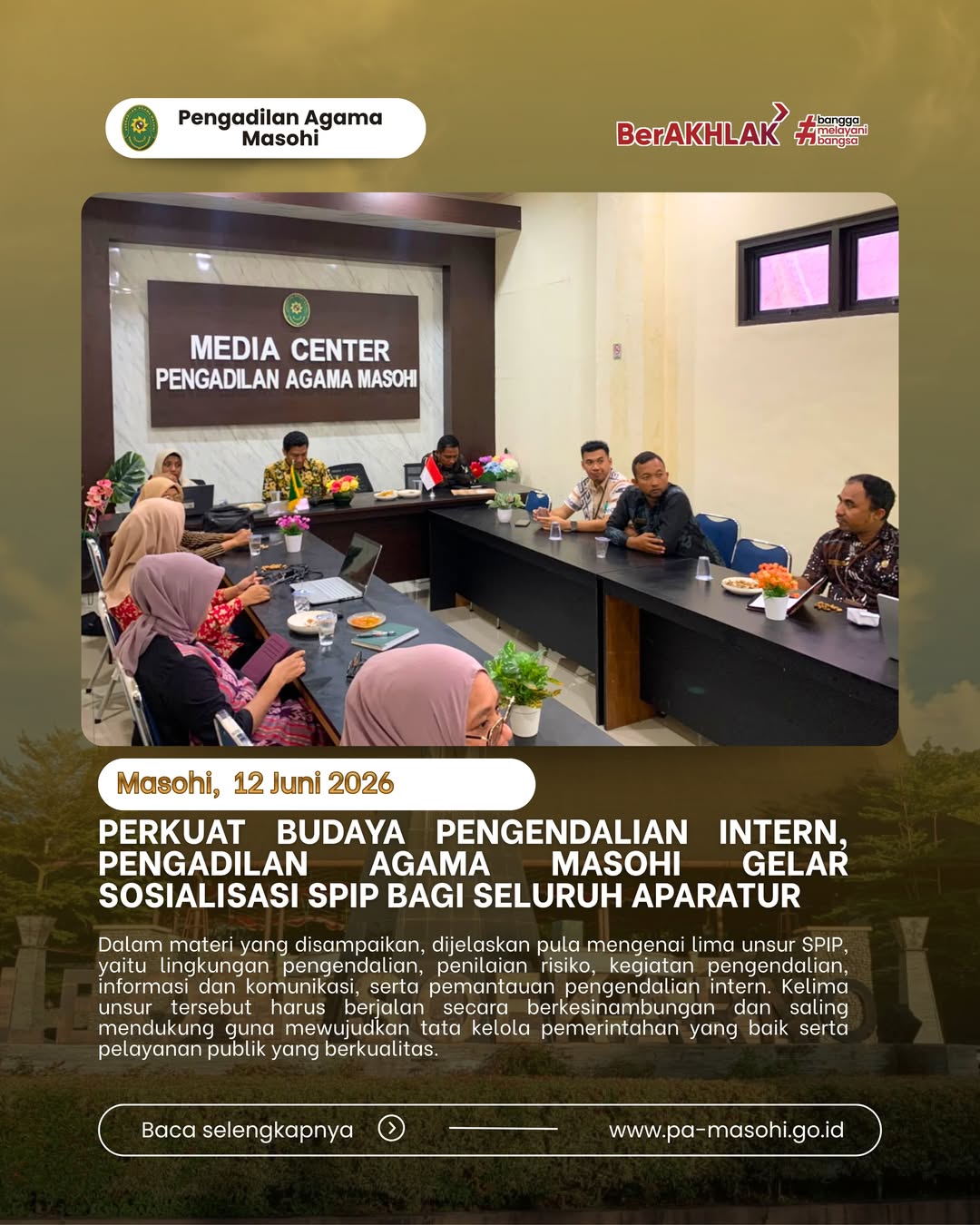 Masohi 12 Juni 2026 Pengadilan Agama Masohi melaksanakan kegiatan Sosialisasi Sistem Pengenda
