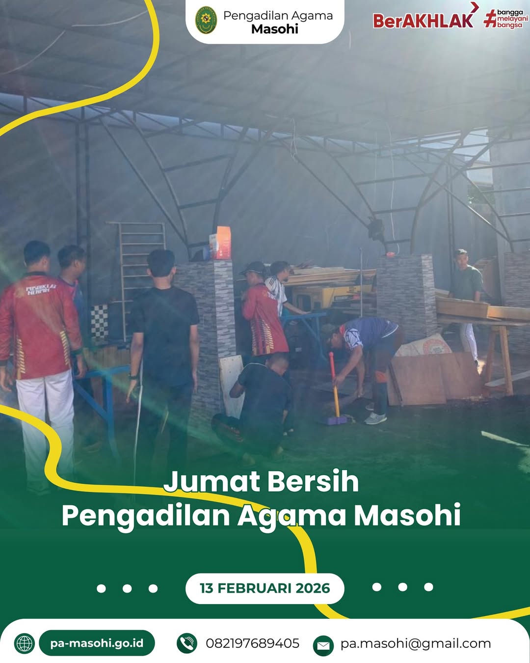 Masohi 13 Februari 2026 Dalam rangka menjaga kebersihan serta menciptakan lingkungan kerja ya