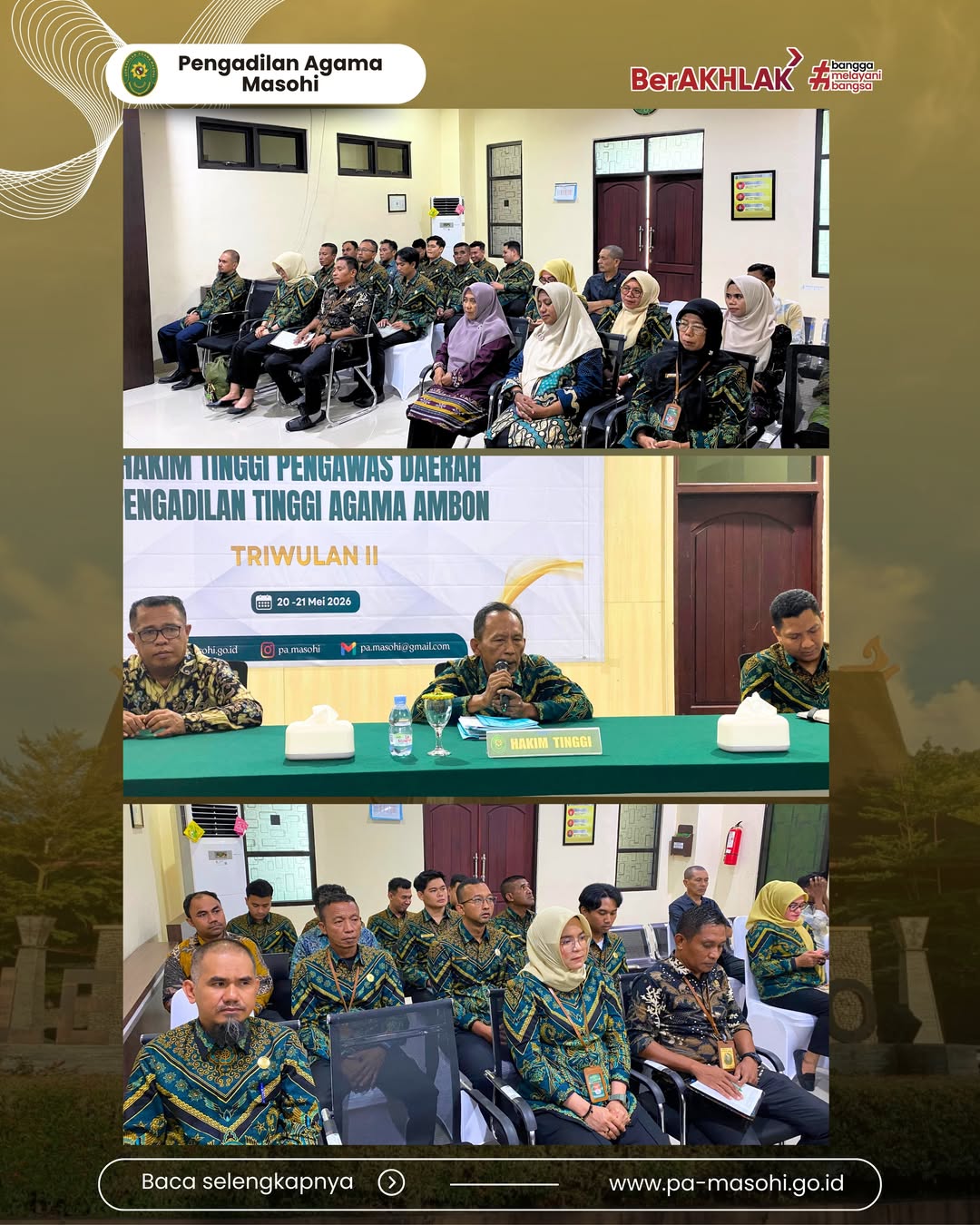 Masohi 21 Mei 2026 Pengadilan Agama Masohi menerima kegiatan pembinaan dan pengawasan dari Ha 2