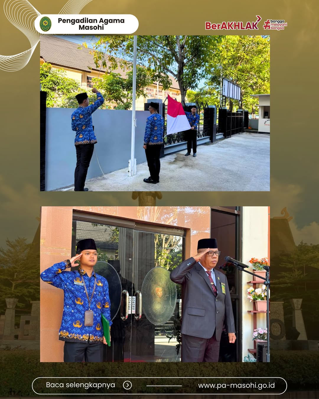 Masohi Pengadilan Agama Masohi melaksanakan upacara bendera dalam rangka memperingati Hari Keb 1