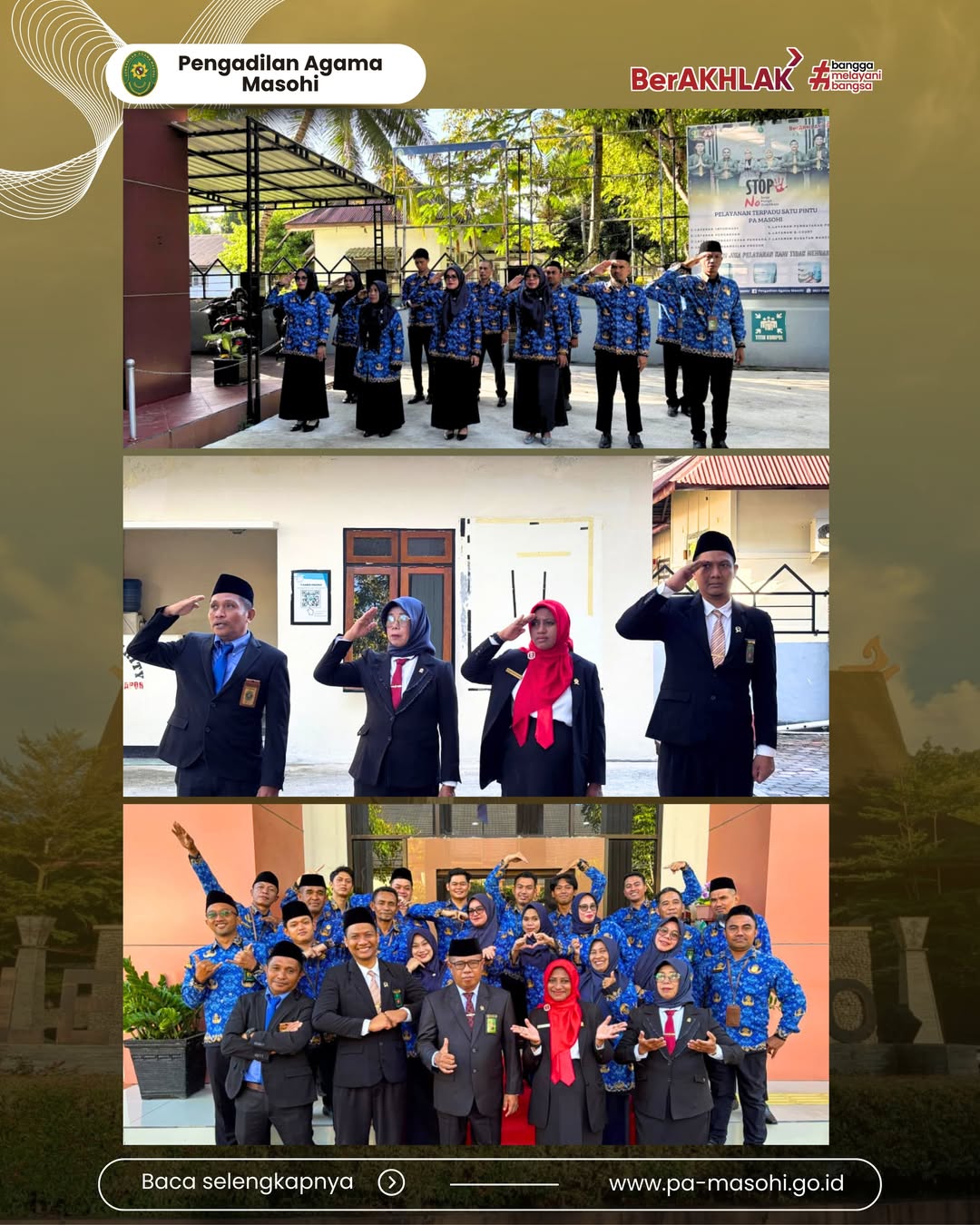 Masohi Pengadilan Agama Masohi melaksanakan upacara bendera dalam rangka memperingati Hari Keb 2